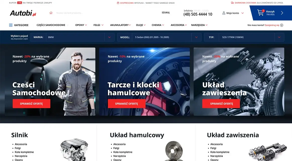 Realizacja sklepu internetowego Autobi