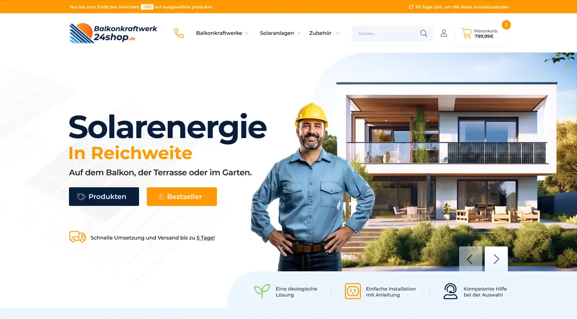 Realizacja sklepu internetowego Balkonkraftwerk24