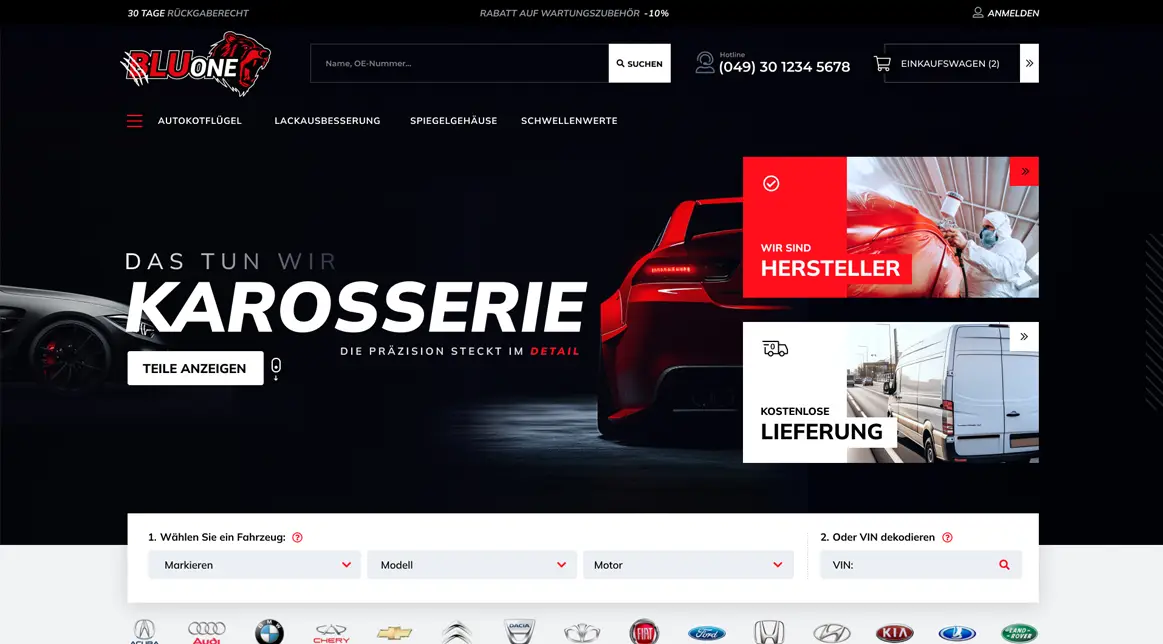Realizacja sklepu internetowego Blucarone