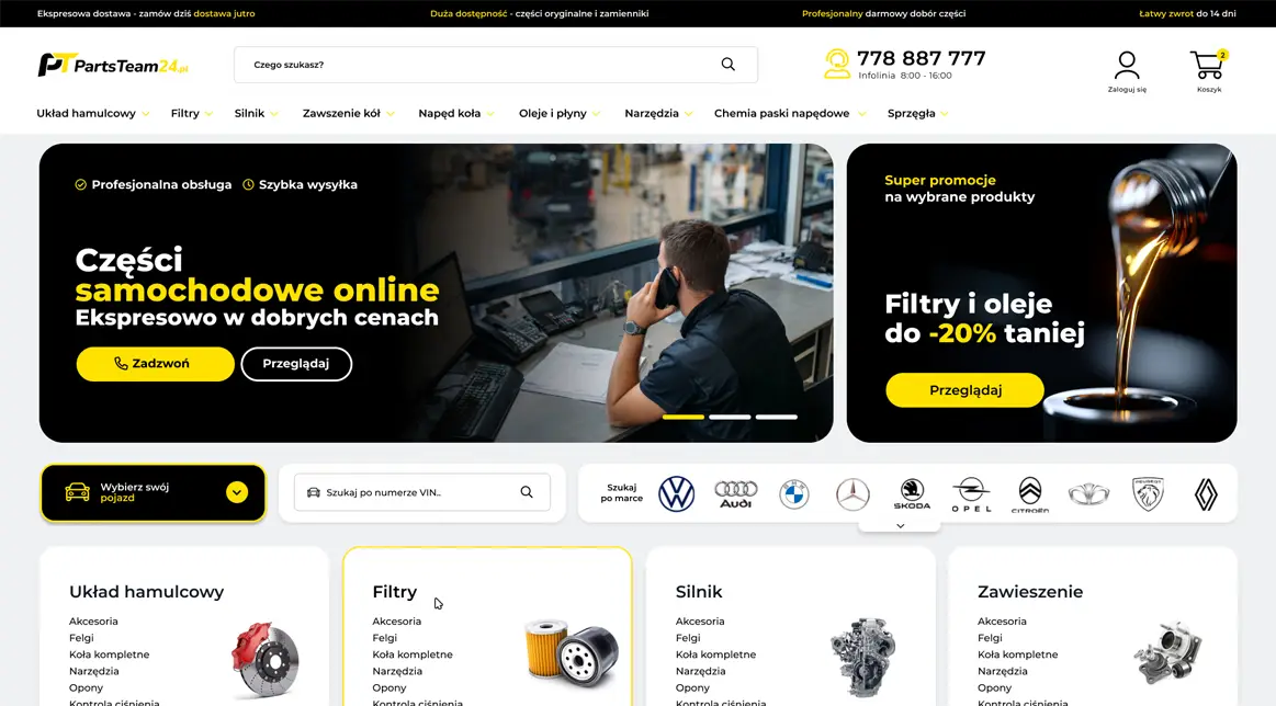 Realizacja sklepu internetowego PartsTeam24